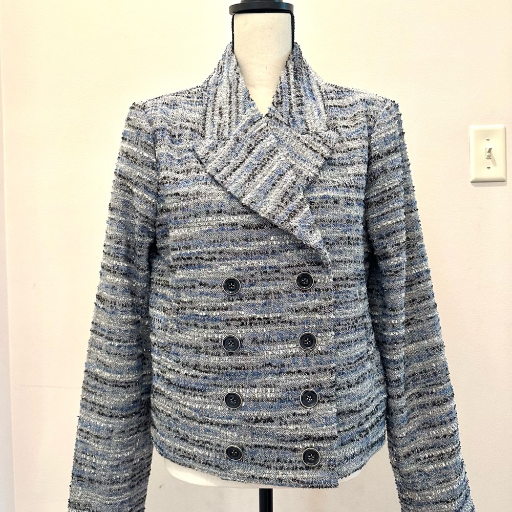 CAbi Gray and Blue Radiance Jacket Blazer